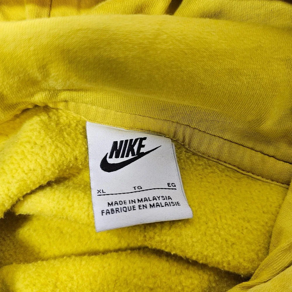 Nike Mens Script Logo Fleece Hoodie Mustard Yellow XL RN56323 CA05553
